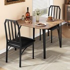 Dining Set For 2 Wood Top Table   2 Upholstered Chairs For Small Space Kitchen