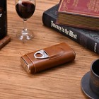 Cigar Case Cedar Wood Lined - Cigar Travel Case Cigar Cutter Humidor Case  brown