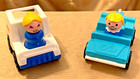 Vintage 80s Fisher-price Little People Scarce Mail-truck Blue Car 2 People Clean