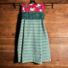 Christmas Reindeer - Handmade Hanging Kitchen Dish Hand Towel - 100  Cotton