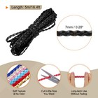 Flat Braided Leather Cord 7mm 5m Black Craft Strip For Jewelry 16 4ft
