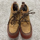 Cole Haan Sporting Chukka Boots Tan Brown Leather Plaid Lined F3242 Size 8m