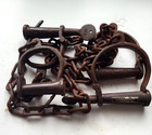 Alcatraz  Prisoner Transfer Iron Leg And Handcuffs And Keys Antique Finish