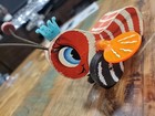 Fisher Price Queen Buzzy Bee Wooden Pull Toy 1959 1962 Red Stripe Blue Crown Vtg