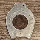 Vintage 1940 S Penny Keep Me   Never Go Broke Horseshoe Token Lucky Charm