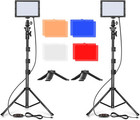 Led Photography Lighting Kit 2 Pcs Dimmable Continuous Portable Studio Light