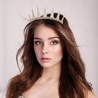Statue Of Liberty Crown - Renfaire Spiked Sunburst Gold With White Rhinestones