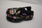 Sloggers Waterproof Garden Rain Shoes Womens Size 9 Slip-on Green Pink Tulips