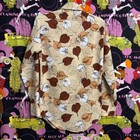 Vintage 70s Sears Men s Store Leaf Pattern Long Sleeve Disco Shirt Small
