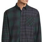 New Arizona Mens Flannel Cotton Shirt Green Navy Plaid Size Xxl Long Sleeves 2xl