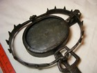 Large Antique Trap With Teeth   Good Condition     Wrought Iron   Not Cast Iron