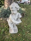 Antique French Solid Concrete Garden Classic Cherub Statue 38    Tall Stunning