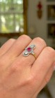 Vintage Art Deco Style Lab Created Diamond Edwardian Engagement 14k Gold Fn Ring