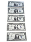 Lot Of 5 Gem Unc Sequential 1957 Blue Seal One  1 Dollar Silver Certificates