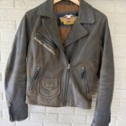 Leather Womens Harley Jacket W matching Vest And Chaps  Size Medium And Small 
