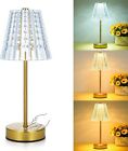 Table Lamp Cordless Touch Crystal Lamps Led Rechargeable Desk Lamp Metal Modern