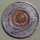 Encased 1901 Indian Head Penny Token Royal Tailors  Chicago - Lot 1848