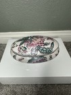 Vintage Charleston Garden Oval Porcelain Floral Jewelry Trinket Box