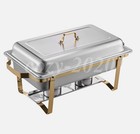 4pc Chafing Dish Buffet Set 9qt Stainless Steel Chafing Dishes Gold Full-size