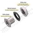 Tank Bulkhead Fitting Connector Male female Water Tanks Connector 304 Stainless