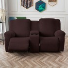 Recliner Loveseat Cover With Middle Console Sofa Slipcover  Stretch Reclining