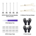 Body Piercing Tools Kit - 39pcs Piercing Needles Clamps Kit With 12g 14g 16g    