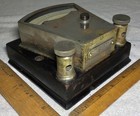 1893  Antique Whitney Vertical Ammeter Heavy Brass Case Science Lab Apparatus