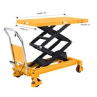 Apollolift 1760lbs Hydraulic Heavy Duty Double Scissors Lift Table Cart Trolley