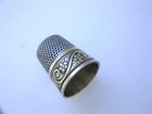 Victorian Sterling   Gold Band Simons Thimble W  Floral   Scroll Patterns 7