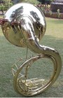 Sousaphone  25  Bell Size Pure Brass Metal In Chrome Polish  Case  Free Shipping