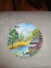 Vintage Americana Hand Painted Circular Saw Blade With Summer Ole Mill Stream