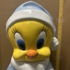 Tweety Bird- 12 1 2    Cookie Jar -warner Brothers- Looney Tunes- Bathrobe And Syl