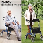 Walker For Seniors foldable Rollator Walker aluminum Alloy Rollator Chair New