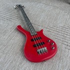 Red Short Scale Micro Bass With Solid Mahogany Body For Kids  Guitarists  Travel