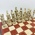 Vintage Stone Chess Set Hand Carved Malachite Mexico Aztec Conquistadors Antique