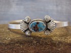 Small Native American Sterling Silver   Sonoran Turquoise Bracelet