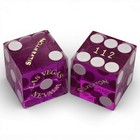 Lot  6  Authentic Silverton Las Vegas Nevada Casino Craps Dice Purple Polished