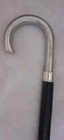 Sterling Silver Crook Handle Walking Stick  Georgian Era Black Wood Cane Gift