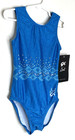 Gk Elite Nwt Suni Lee Cm Child Medium M Gymnastics Leotard New Blue W  Sequins