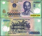 Vietnam Dong One Million  2 X 500 000  Usa Seller - Uncirculated - Authentic Vnd