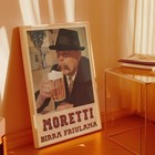 Vintage Birra Moretti Poster - Retro Beer Wall Art - Classic Beer Advert