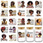  Uv Dtf Cup Wraps - 20 Sheets Uvdtf Tumbler Wrap For 16 Oz Glass Black Girl