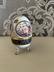 Vintage Acko Porcelain Egg Trinket Box With Floral Design