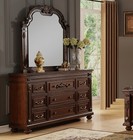 Traditional Formal 4pc Bedroom Furniture Set King Cherry Finish Carving Wood