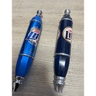 Miller Lite Beer Tap Handle Lot Blue Of 2 Metal Chrome Ball Top Bar Vtg 90s