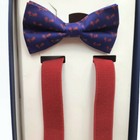 Baby Toddler Bow Tie   Suspenders Bicycle Red Blue Boy Dress Family Photo Outfit