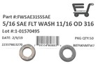  50  5 16  316 Stainless Steel Flat Washer  sae Pattern  316 Marine Grade