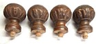 Lot Of 4 Antique Mahogany Carved Ball Type Feet For Cupboard cabinet sideboard