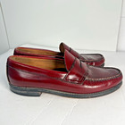 Vintage 1990s Gh Bass Logan Penny Loafers Made In Usa Mens Size 8d Burgundy