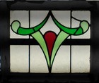 Abstract Pretty Old English Leaded Stained Glass Window 21 1 2 x 17 3 4 